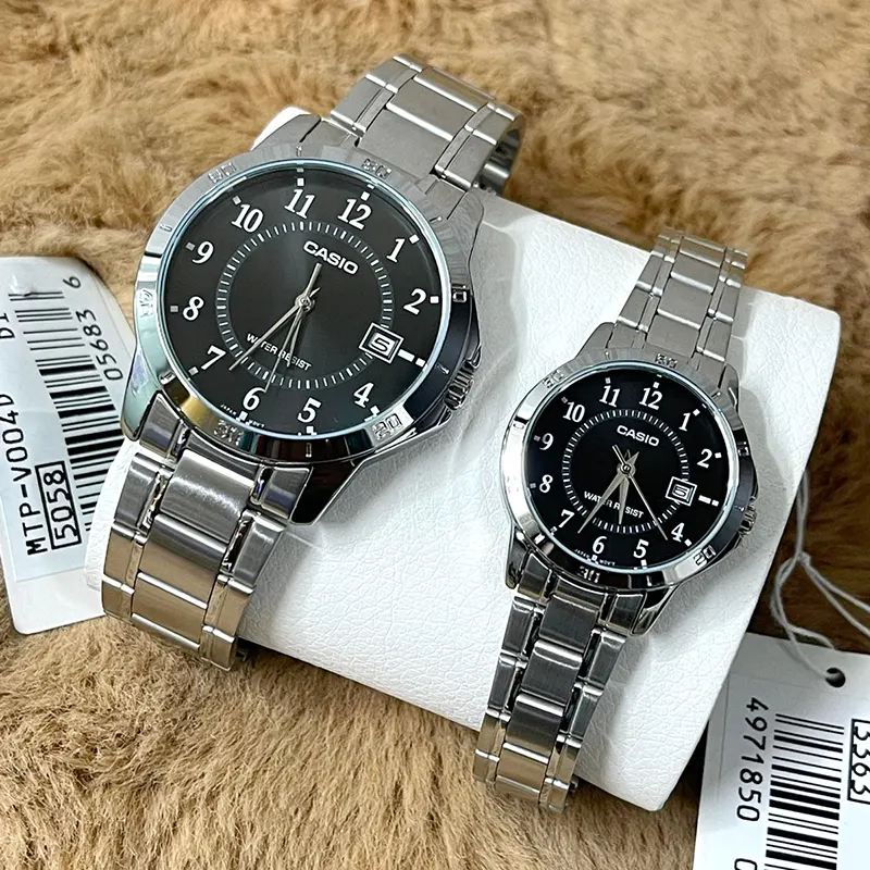 Casio Black Dial Couple Watch | MTP/LTP-V004D-1B